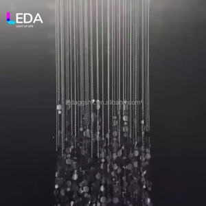 LEDA New Arrival Elegant Luxury Custom Shimmer Crystal <b>Bead</b> Ceiling <b>Curtain</b> Stage Backdrop Hanging Sequin Garland for Wedding - Product Image 2