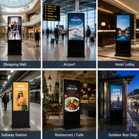 4K UHD LCD Ayaklı Dijital Poster Reklam Medya Oynatıcılı Dokunmatik Ekranlı Kiosk 49/55/65 İnç 7/24 Çalışma