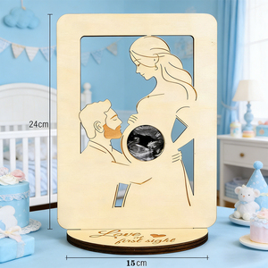 Regalos <span class=keywords><strong>para</strong></span> Futura Mamá, Marco <span class=keywords><strong>de</strong></span> Fotos <span class=keywords><strong>de</strong></span> Madera <span class=keywords><strong>para</strong></span> Ecografía y Sonograma con Opción <span class=keywords><strong>de</strong></span> Logotipo Personalizado <span class=keywords><strong>para</strong></span> Baby Shower - Product Image 4