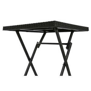 Ensemble de 3 tables en acier et rotin synthétique 58x58x71,5 cm noir - Product Image 2