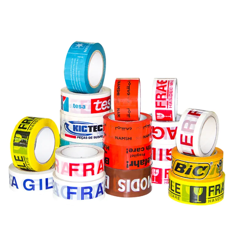 Adhesion Customized Printed Fragile Opp Packaging Tape Bopp Sticky Tape With Logo