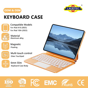 New Ultra Thin Blue Magnetic Rechargeable <b>Keyboard</b> with Glass Touchpad for iPad A16 (2025) / iPad 10th (2022) - Product Image 1