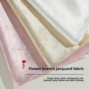 100% tela <span class=keywords><strong>de</strong></span> satén Jacquard <span class=keywords><strong>de</strong></span> poliéster estilo chino Retro brocado Floral <span class=keywords><strong>PVC</strong></span> para niñas Hanfu Qipao estilo antiguo - Product Image 6