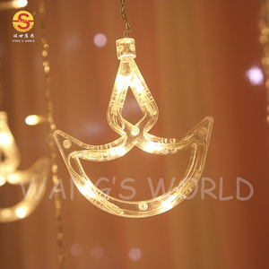 India <span class=keywords><strong>Diwali</strong></span> EID 2022 tirai jendela Ramadan lampu String dengan putih hangat dan LED multiwarna untuk dekorasi taman liburan - Product Image 4