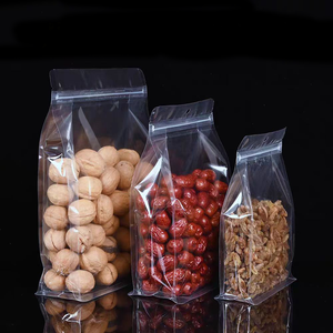 Sacs en plastique transparents avec poignée, fermeture éclair, <span class=keywords><strong>grande</strong></span> poche portable transparente, sac à fond plat pour aliments, biscuits - Product Image 2