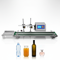 Machine de remplissage automatique de liquides (huile, miel, parfum) à 4 buses, petite capacité, avec convoyeur, pour bouteilles PET