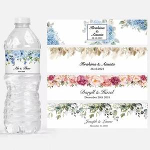 Custom Wedding Water Bottle Labels, Waterproof Vinyl Party Favors <b>Stickers</b>, Gift for Bridal Shower, Birthday, Anniversary - Product Image 1
