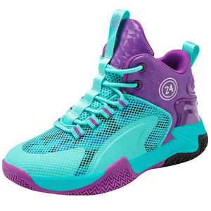 New Accept Custom LOGO Men's <strong>Basketball</strong> <strong>Shoes</strong> Authentic Fall Leather Lightweight Friction Sound Boys Blue Sneakers - Product Image 5