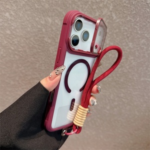 Funda Magnética de TPU de Lujo para iPhone 17 Pro Max/iPhone 17 Air con Cordón y Soporte para Lente, Cristal Magnético de Succión para Comercio Exterior - Product Image 5