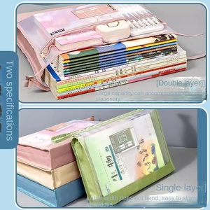 Bolsa de Archivo A5 de Cuero y Malla PP con Logotipo Personalizado, con Cierre Transparente para Guardar Documentos y Exámenes, Wen Youxing YB-002 - Product Image 4