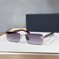 Lunettes de soleil sans monture de style designer de haute qualité, verres dégradés, branches métalliques de luxe, pour hommes, idéales pour la conduite en extérieur