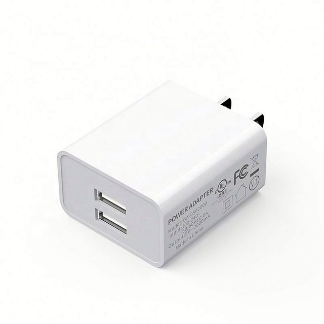 Two Ports US Plug Charger Adapter 10W 5V 2A Fast Charging Dual Usb Wall Charger For iPhone 15 14 13 Pro Max Universal Chargers