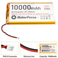 Fabricant lithium 3.7V 1260110 10000mAh batterie prismatique au lithium polymère rechargeable batterie li-po