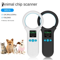 Lector de chips para mascotas W91 1.44 LCD, escáner encapsulado en vidrio, ABS, compatible con tarjetas FDX/EMID de baja frecuencia, 8 cm