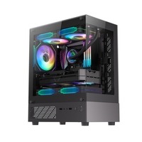 Steel Black Micro ATX Gaming PC Case with USB3.0 Gamer Tower Side Panel Window 240mm Water Cooling Support