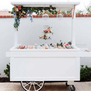 <span class=keywords><strong>Chariot</strong></span> de présentation de bonbons et desserts en <span class=keywords><strong>bois</strong></span> personnalisé avec ampoule pour événements intérieurs et extérieurs, mariages, vente au détail mobile et location commerciale - Product Image 5