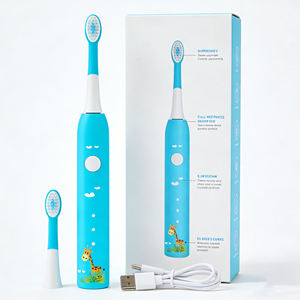 <span class=keywords><strong>Brosse</strong></span> à dents électrique pour enfant, 2 têtes de <span class=keywords><strong>brosse</strong></span>, chargement USB, étanche IPX7, 31200VPM, 3 modes, poils DuPont - Product Image 1