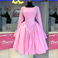 Robes d'automne tendance pour femmes, décontractées, élégantes, col rond, manches longues, bretelles dans le dos, robe trapèze mignonne pour fête d'anniversaire pour femmes
