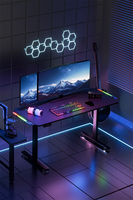 Bureau de jeu AOR Esports A98 à hauteur réglable avec surface en fibre de carbone et structure métallique pour ordinateur portable et ordinateur