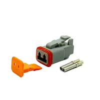 Conector hembra de 2 vías con enchufe automático de 2 pines, carcasa de nailon, conectores automáticos Deutsch DT de 2P