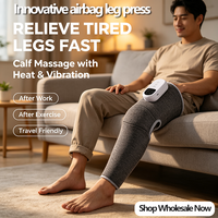 Masseur chauffant pour les jambes Zhipin, compression pour soulager les muscles, rechargeable par USB, batterie au lithium, contrôle du temps, pour la circulation des pieds et des mollets