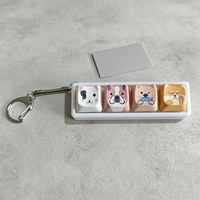 Porte-clés mécanique à 4 touches avec logo personnalisé, impression UV, clavier LED lumineux, outil de décompression en acrylique motif dessin animé