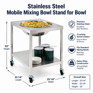 Stainless Steel Removable Mixing Bowl Holder Equipped Slide <b>Plate</b> Commercial Kitchen Container Supporting Bracket - Product Image 3