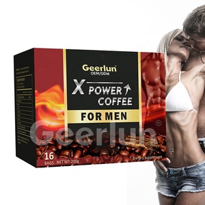 Geerlun OEM Bitkisel Maca Kökü Ginseng Hazır Kahve Tozu Doğal Enerji Verici X Power Kahve Erkekler İçin Canlılık Desteği - Product Image 1