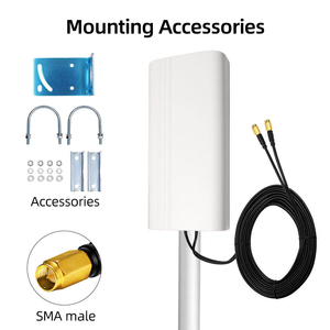 Antena de Panel 4G LTE MIMO de Alta Ganancia 12DBI Vertical RHCP, Amplificador de Señal Móvil <span class=keywords><strong>e</strong></span> <span class=keywords><strong>Internet</strong></span> 4G, Modelo FS-O6, Cables de 15m/20m - Product Image 2