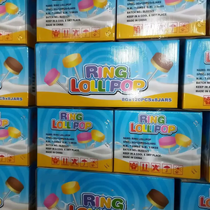 Vente en gros de bonbons aux sucettes, <span class=keywords><strong>lait</strong></span>, <span class=keywords><strong>fraise</strong></span>, saveur fruitée, bonbons à presser, anneau rond, <span class=keywords><strong>sucette</strong></span> - Product Image 4