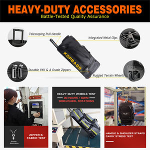 Sac à roulettes pour bâtons de baseball Kopbags personnalisé, sacs de softball, sac à roulettes pour bâtons de baseball, grand modèle - Product Image 4