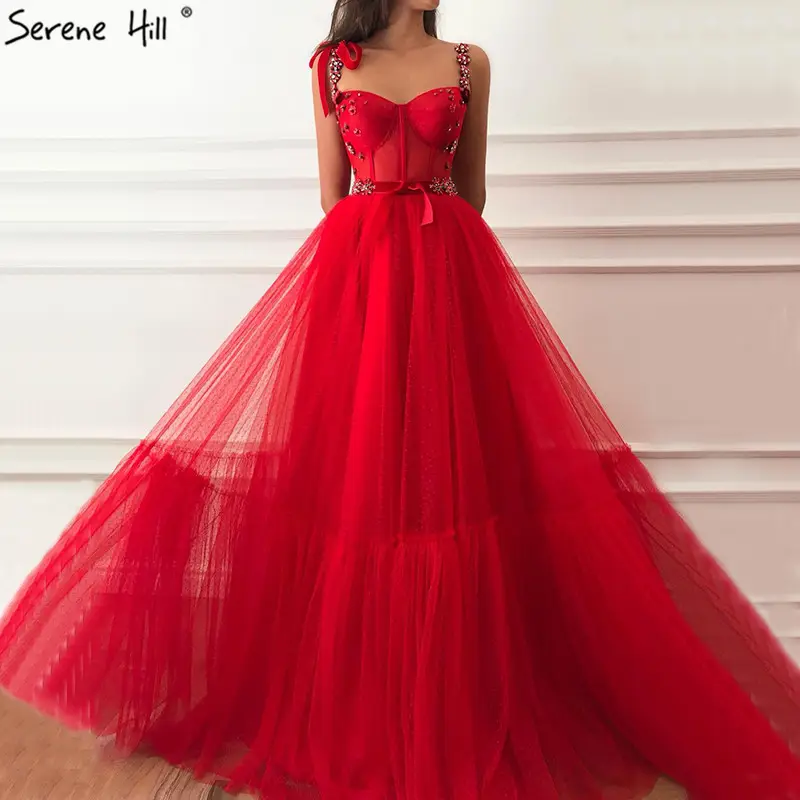 Vestidos de baile sensual para meninas, vermelho a linha sem mangas, vestido formal de festa para mulheres 2021 serene hill la60952