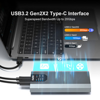 MAIWO K2023R Boîtier SSD en aluminium 2 baies RAID M.2 NVMe USB3.2 Gen 2 20 Gbps Boîtier SSD Type-C