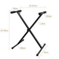 CNBear K-723B Thick-Tube Rubber Metal Construction 6-Position Professional Electronic Adjustable Keyboard Stand 20-95m Height