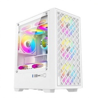Boîtier PC de jeu LY nouvelle génération, format Mid Tower, avec panneau latéral en verre trempé, construction en acier, compatible MATX/ITX.