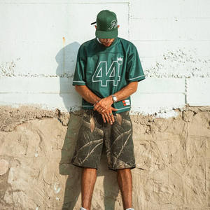 定制高品质运动网眼运动衫裁剪男装t恤足球方形迷彩运动衫 - Product Image 2