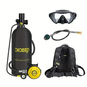 Dideep xách tay 200bar Đen 3L Scuba Diving không khí phổi Tank snorkeling xi lanh