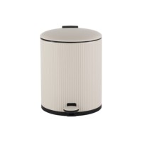 Poubelle gaufrée à pédale avec couvercle à fermeture douce, ensemble d'accessoires de salle de bain avec poubelle à pédale et porte-brosse WC