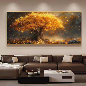 Nouvelle conception Décoration murale pour la maison Art mural pour hôtel Salon Peinture sur porcelaine cristal diamant Paysage d'<span class=keywords><strong>arbre</strong></span> doré Personnalisée en usine - Product Image 4