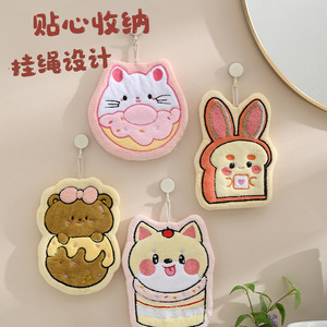 ผ้าเช็ดมือการ์ตูน ผ้าขนแกะปะการัง ซึมซับได้ดี ผ้าเช็ดตัวขนาดเล็กสำหรับใช้ในบ้าน รูปทรงสี่เหลี่ยมผืนผ้า ปรับแต่งโลโก้ได้ - Product Image 4