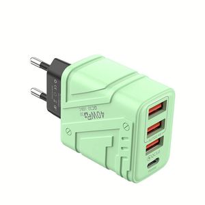 Cargador de Pared USB de Cuatro Puertos 3USB+PD, Estilo Mecha, 40W de Alta Potencia, Cargador Rápido para Teléfono Móvil, Compatible con EE. UU., UE y Reino Unido - Product Image 2