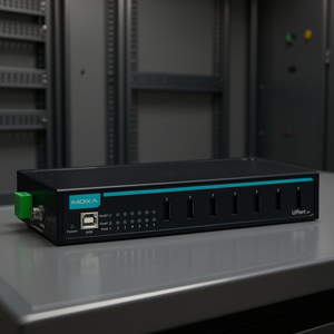 โมซ่า ยูพอร์ต 407 ทีฮับยูเอสบีอุตสาหกรรม 7 พอร์ต พร้อมพอร์ตจ่ายไฟและพอร์ตยูเอสบีสำหรับใช้งานในอุตสาหกรรม - Product Image 3