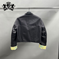 Janefur Chinese Womens Tops Printemps New Retro Senior Sense of Black Disk Buckle Veste en cuir Femme