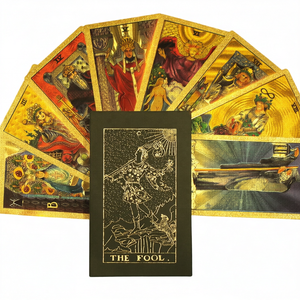 Cartes de tarot en PVC avec feuille d'or de la marque CY, modèle CY-88, imperméables, écologiques, boîte en papier personnalisée 12x7cm pour nappe de jeu - Product Image 1
