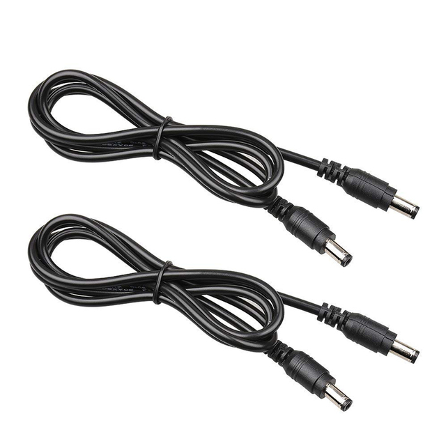 Wire Manufacturers 2 Pin 2.5 2.5mm Dc5521 5521 5.5mm X 2.1mm 5.5x2.1 Male to Male Jack Plug Connector Extension Dc Power Cable