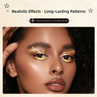 Autocollants de maquillage pour les yeux personnalisables avec logo doré, autocollants de maquillage de scène, autocollants pour eye-liner européens-américains, autocollants de tatouage