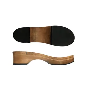 2022 Comfortable good quality high-top Wood Shoe Sole Women's Outsoles with Rubber Bottom for Sandals making