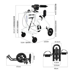 Bâton de marche pliable de rééducation Cadre de marche utilisé pour la marche des personnes âgées - Product Image 2