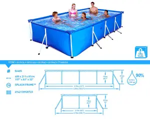 Высококачественный портативный семейный бассейн 56424 стальная рама большой объем бассейн с фильтрующим насосом