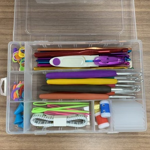 Kit <span class=keywords><strong>de</strong></span> <span class=keywords><strong>crochet</strong></span> <span class=keywords><strong>de</strong></span> 46 pièces pour débutants avec étui <span class=keywords><strong>de</strong></span> rangement, 16 tailles, aiguilles à tricoter ergonomiques en aluminium à prise souple, ensemble d'outils <span class=keywords><strong>de</strong></span> couture - Product Image 1